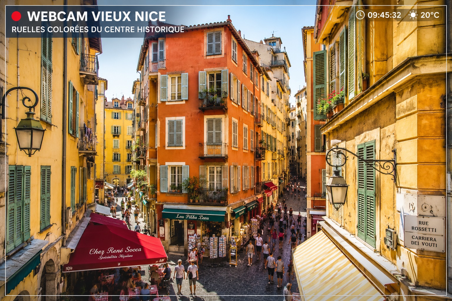 Webcam Vieux Nice, ruelles colorées du centre historique