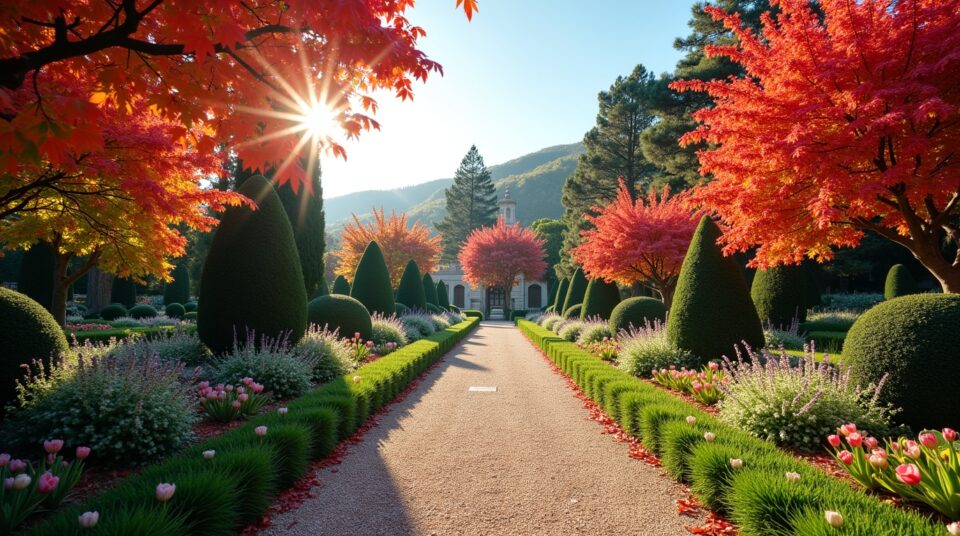 Image représentant un jardin niçois selon les différentes saisons