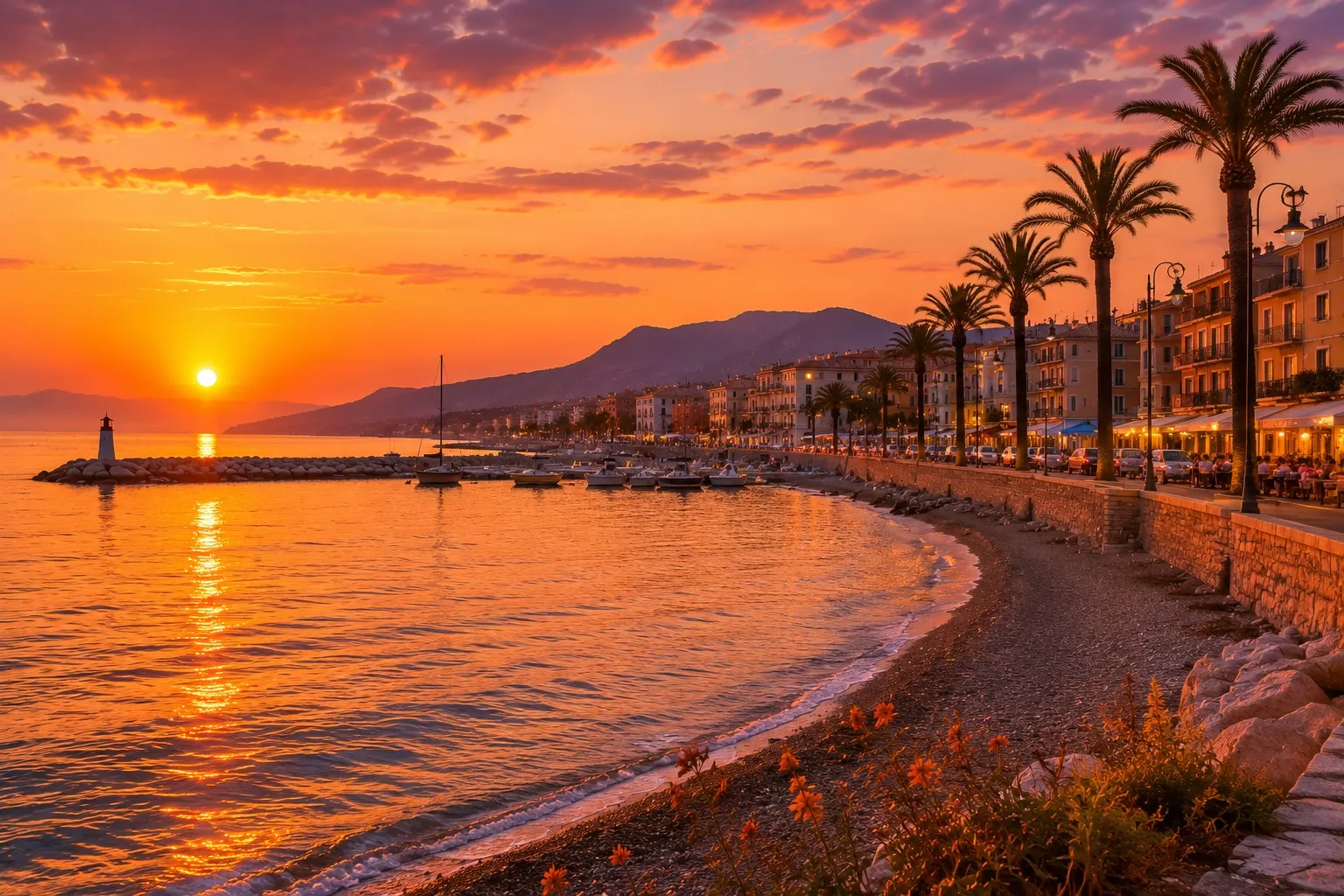 Coucher de soleil sur le Cros-de-Cagnes