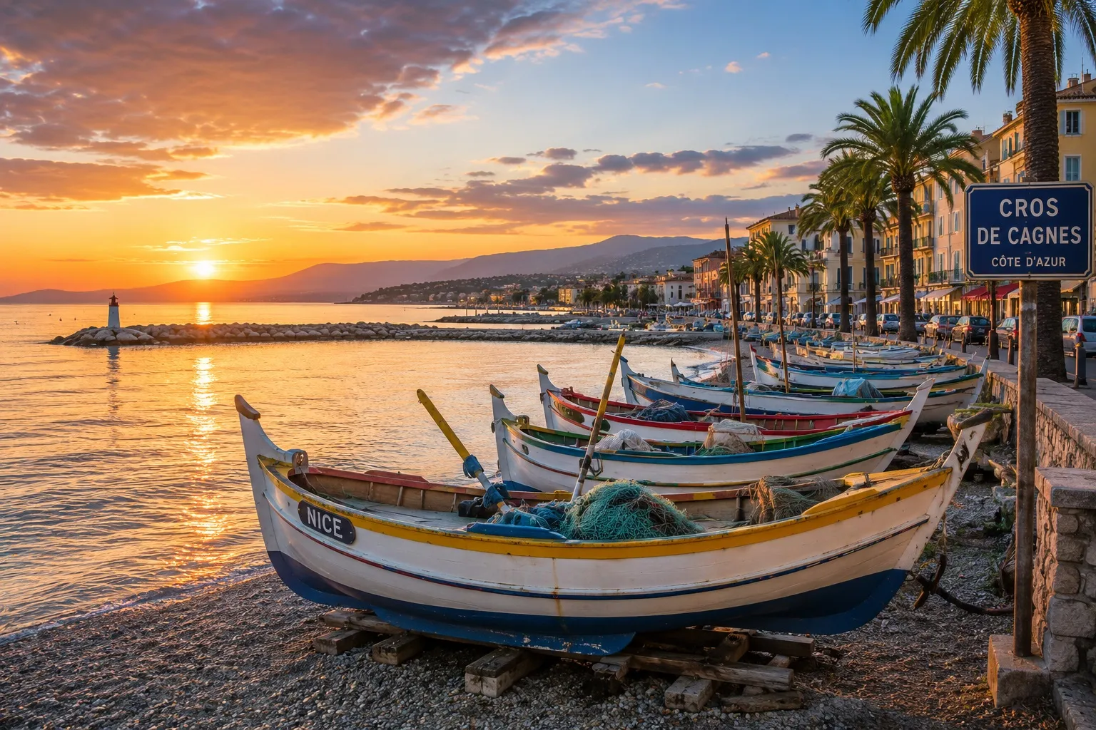 Les pointus de pêche au Cros-de-Cagnes sur la Côte d'Azur