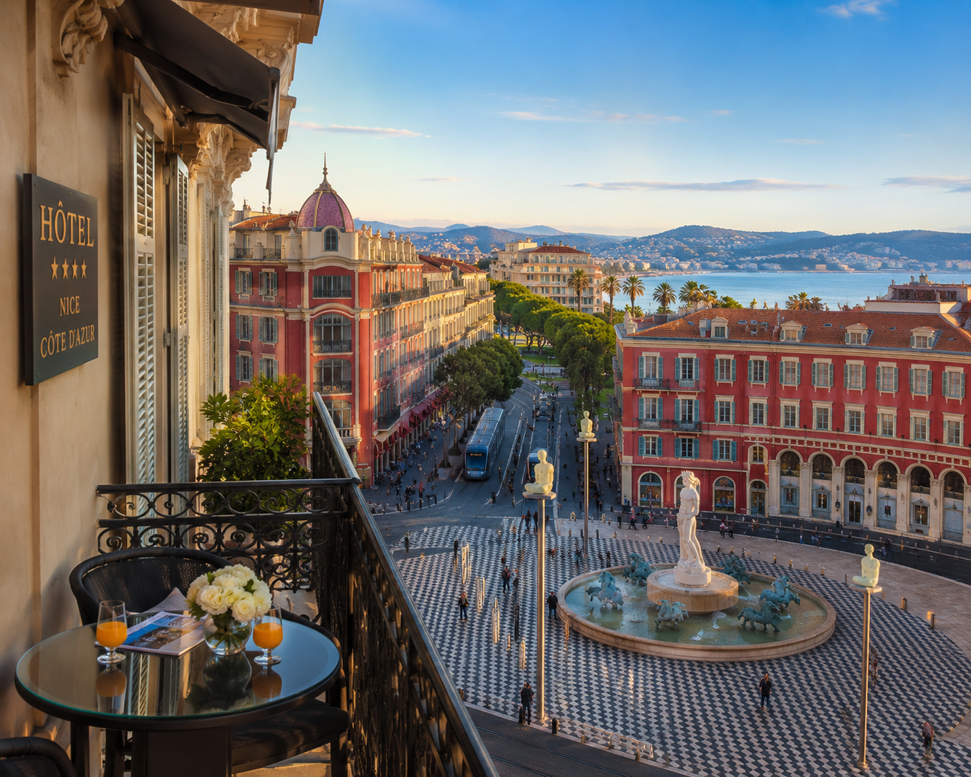 Hôtel à Nice près de la Place Masséna sur la Côte d'Azur
