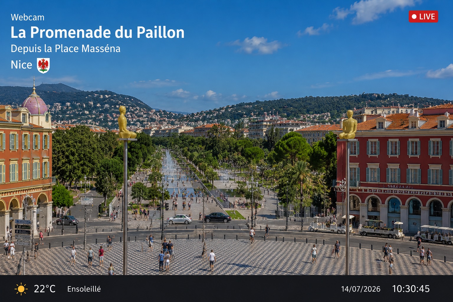 La Promenade du Paillon depuis la Place Masséna à Nice