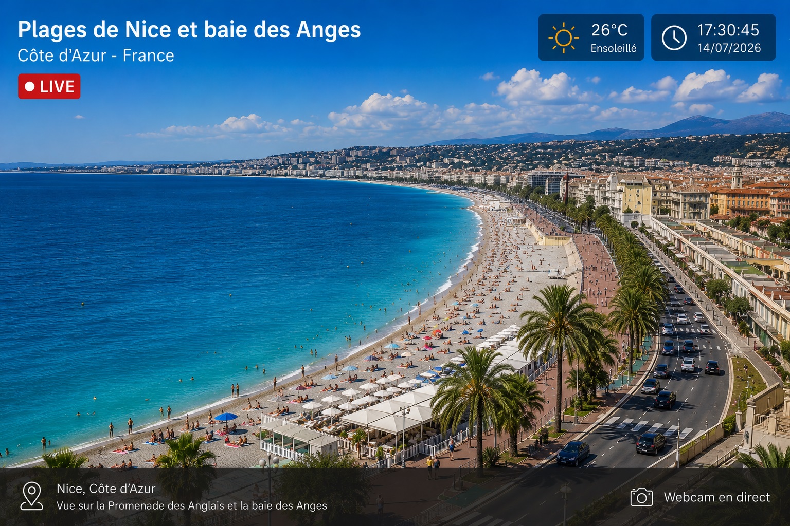 Plages de Nice et baie des Anges sur la Côte d'Azur