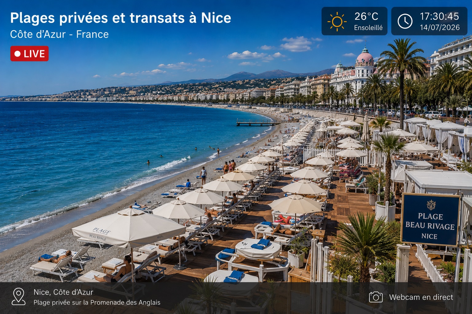 Plages privées et transats à Nice