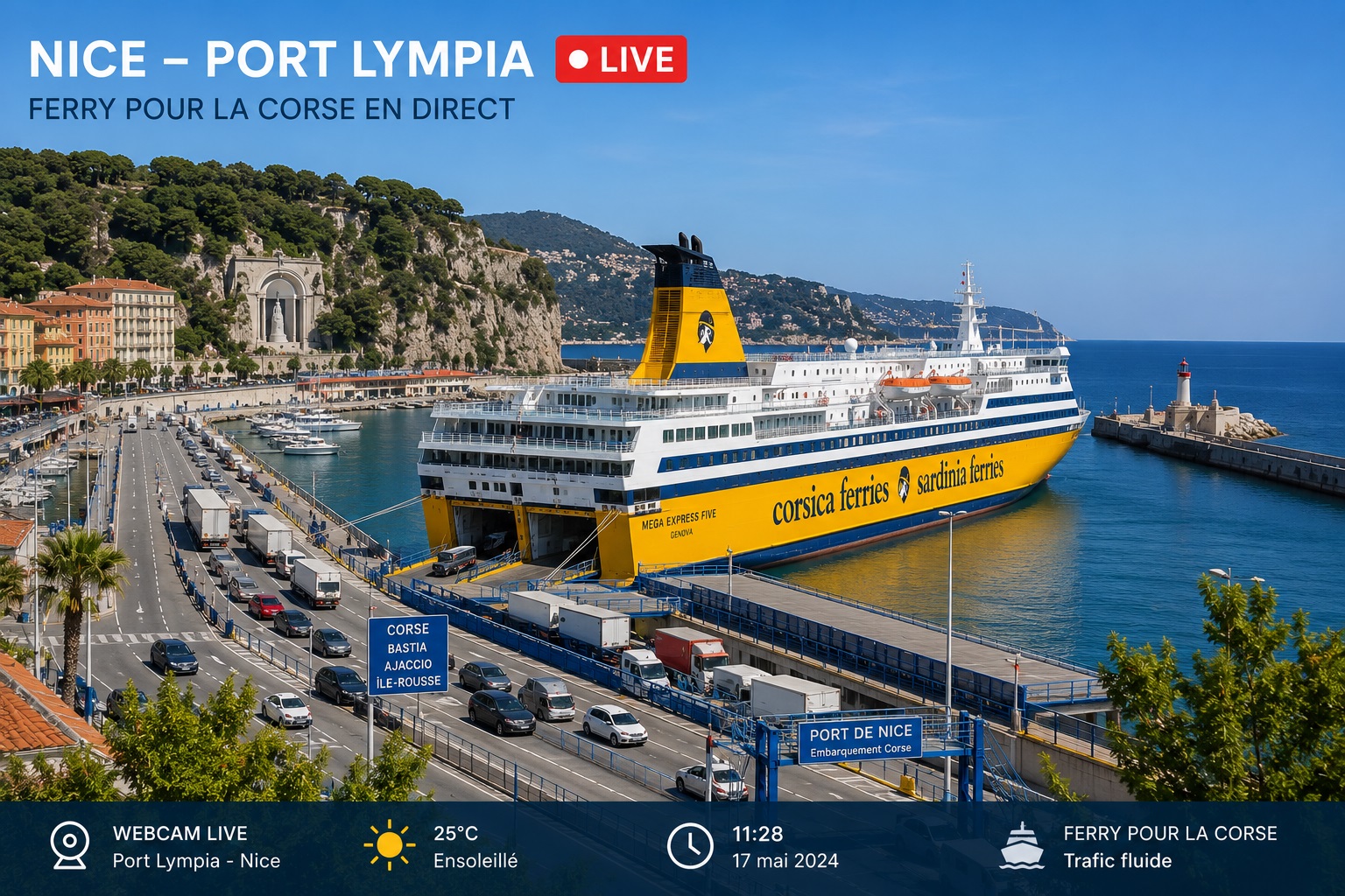 Ferry pour la Corse au port de Nice 