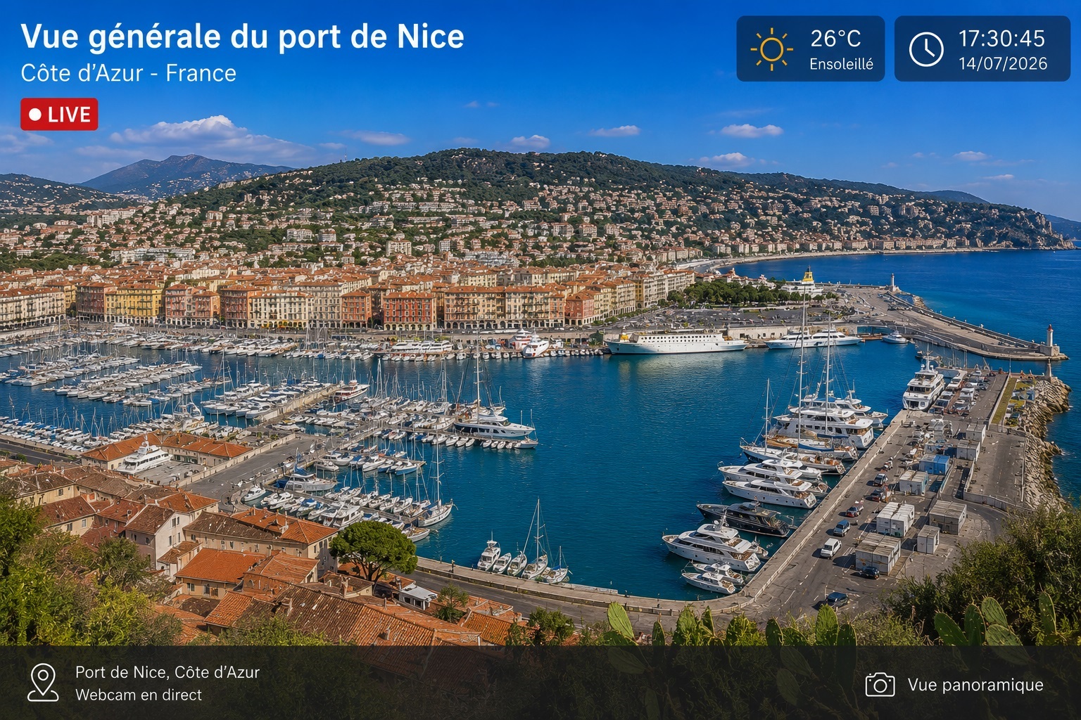 Vue générale du port de Nice sur la Côte d'Azur 