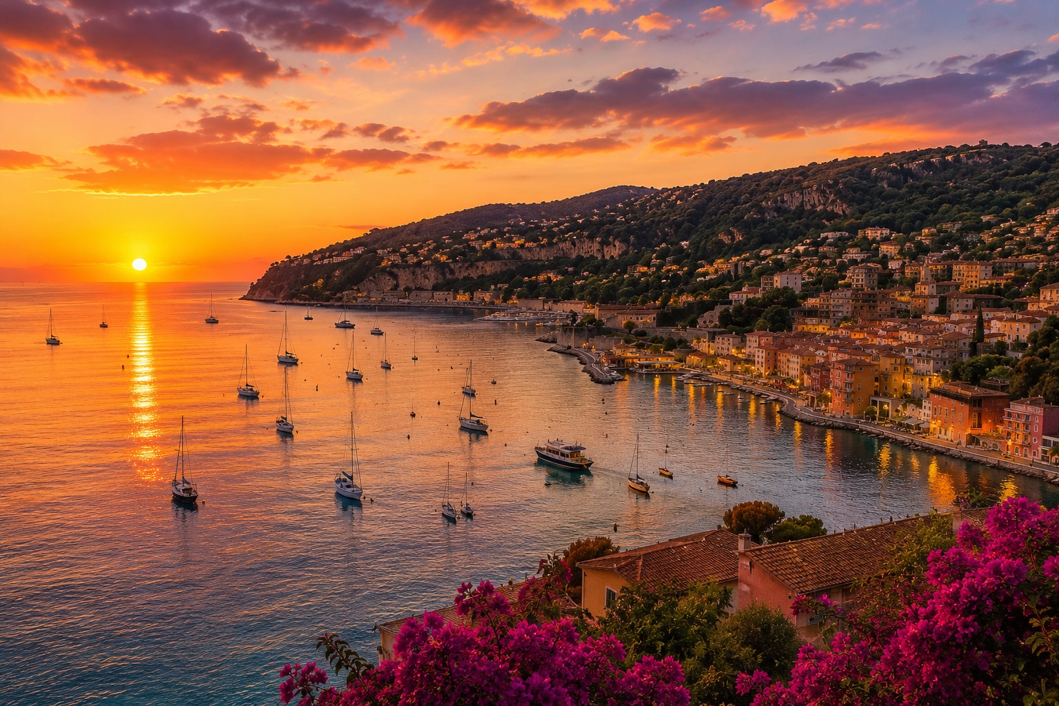 Coucher de soleil sur Villefranche-sur-mer 