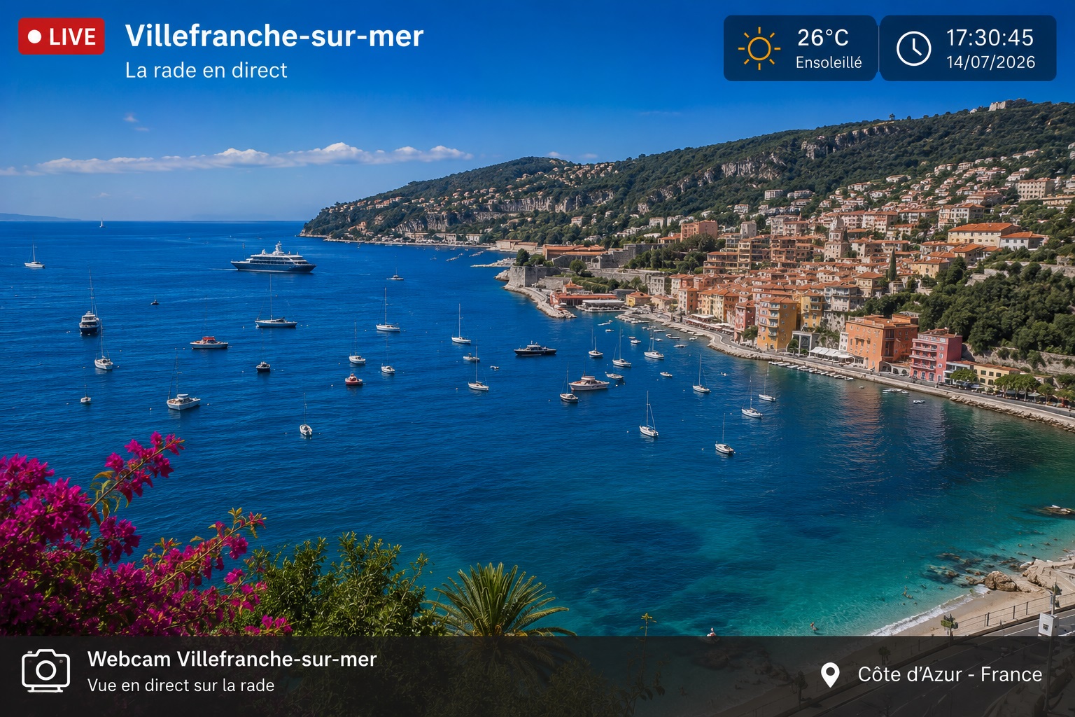 Webcam Villefranche-sur-mer, la rade en direct 